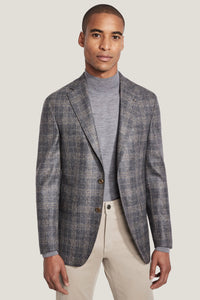 Jack Victor  - Mid Grey Plaid Blazer  - 1242229