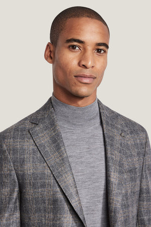 Jack Victor  - Mid Grey Plaid Blazer  - 1242229