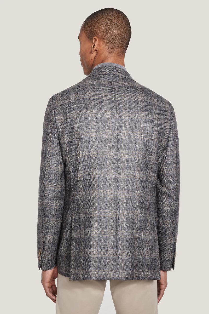 Jack Victor  - Mid Grey Plaid Blazer  - 1242229