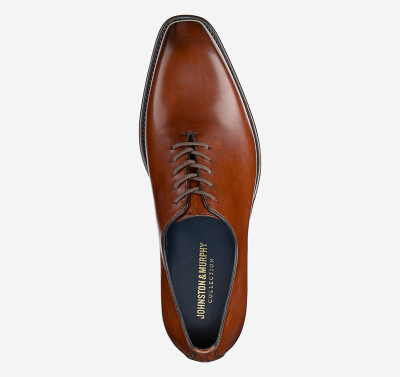 Johnston & Murphy - Larson Plain Toe - Mahogany Italian Calfskin