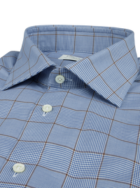 Stenstroms - Blue Checked Twill Shirt - Fitted Body