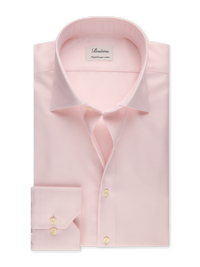 Stenstroms - Light Pink Checked Twill Shirt - Fitted Body