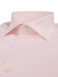 Stenstroms - Light Pink Checked Twill Shirt - Fitted Body