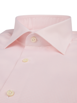 Stenstroms - Light Pink Checked Twill Shirt - Fitted Body