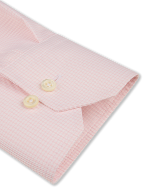 Stenstroms - Light Pink Checked Twill Shirt - Fitted Body