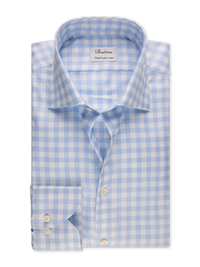 Stenstroms - Light Blue Checked Twill - Fitted Body