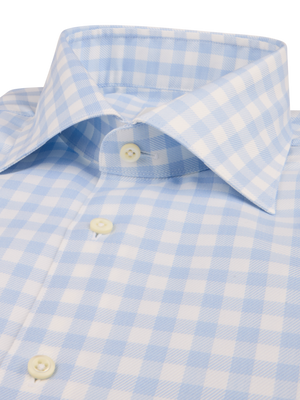 Stenstroms - Light Blue Checked Twill - Fitted Body