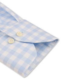 Stenstroms - Light Blue Checked Twill - Fitted Body