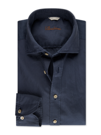 Stenstroms - Navy Twill Shirt - Fitted Body