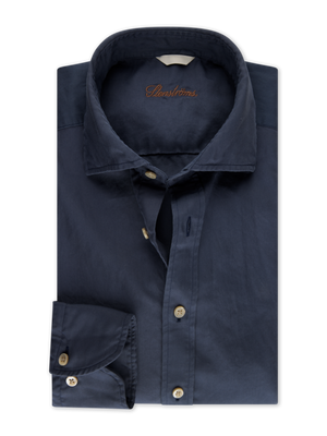 Stenstroms - Navy Twill Shirt - Fitted Body