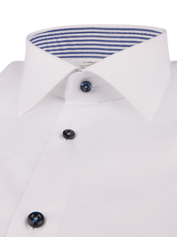 Stenstroms - White Contrast Twill Shirt - Fitted Body