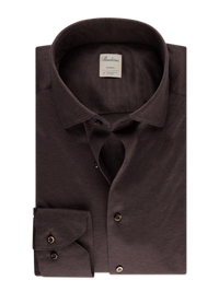 Stenstroms - Brown Jersey Shirt - Slimline