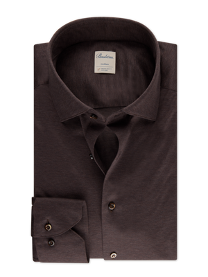 Stenstroms - Brown Jersey Shirt - Slimline