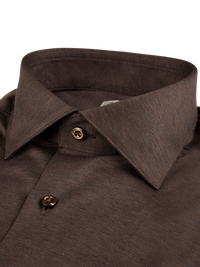 Stenstroms - Brown Jersey Shirt - Slimline