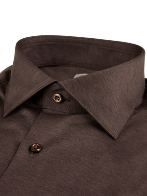 Stenstroms - Brown Jersey Shirt - Slimline