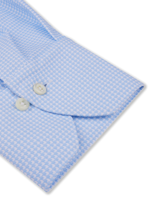 Stenstroms - Blue Checked Jersey Shirt - Slimline