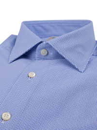 Stenstroms - Blue Micro Patterned Jersey Shirt - Slimline