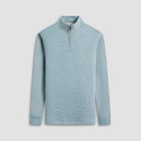 Bugatchi - Diamond Quilted Quarter Zip Pullover - Sage