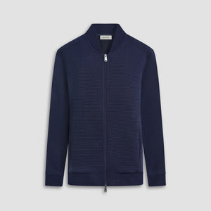 Bugatchi - Full Zip Long Sleeve Sweater - Navy