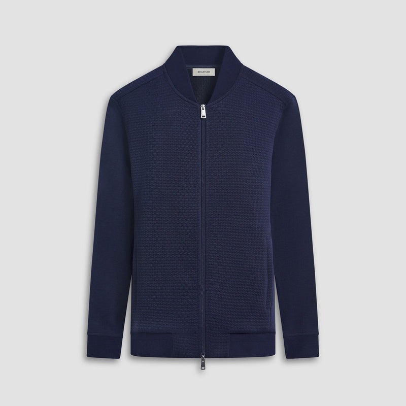 Bugatchi - Full Zip Long Sleeve Sweater - Navy