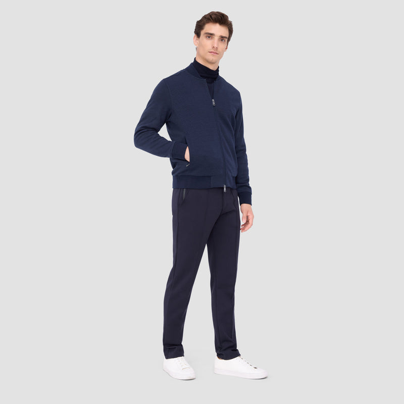 Bugatchi - Full Zip Long Sleeve Sweater - Navy