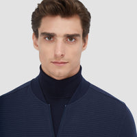 Bugatchi - Full Zip Long Sleeve Sweater - Navy