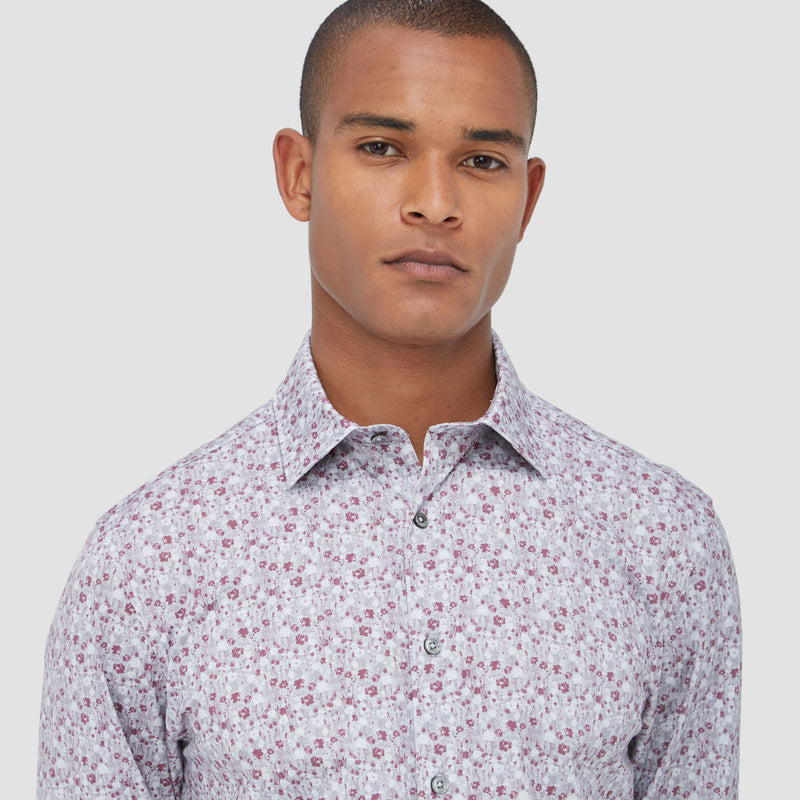 Bugatchi -  James Floral OoohCotton® Shirt - Cement