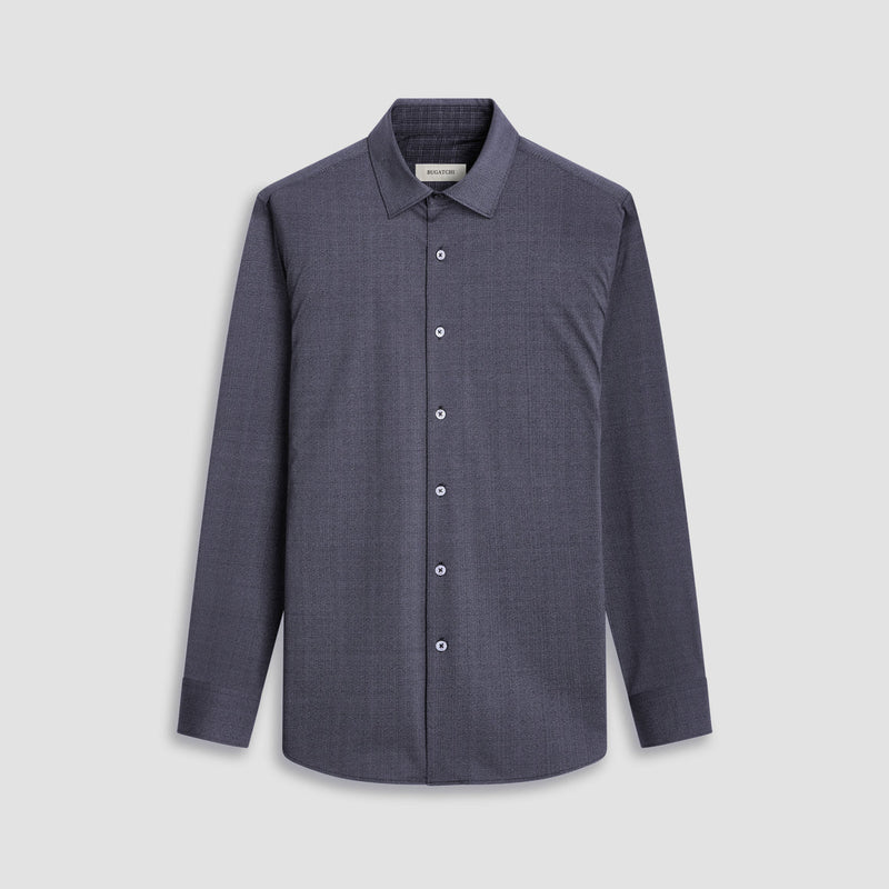 Bugatchi -  JIMMY Double Sided Herringbone/Check OoohCotton® Shirt