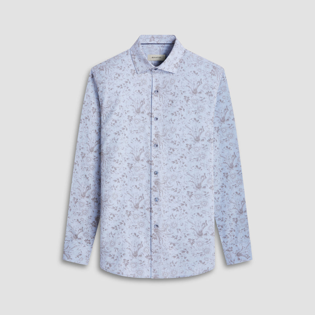 Bugatchi - AXEL Abstract Floral Shirt - Dusty Blue