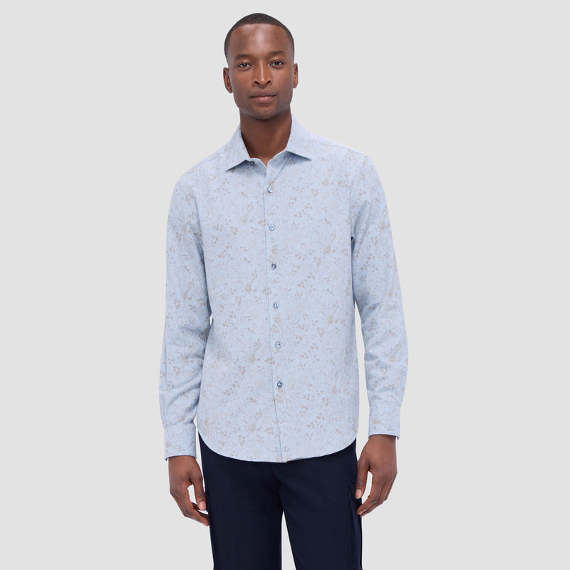 Bugatchi - AXEL Abstract Floral Shirt - Dusty Blue