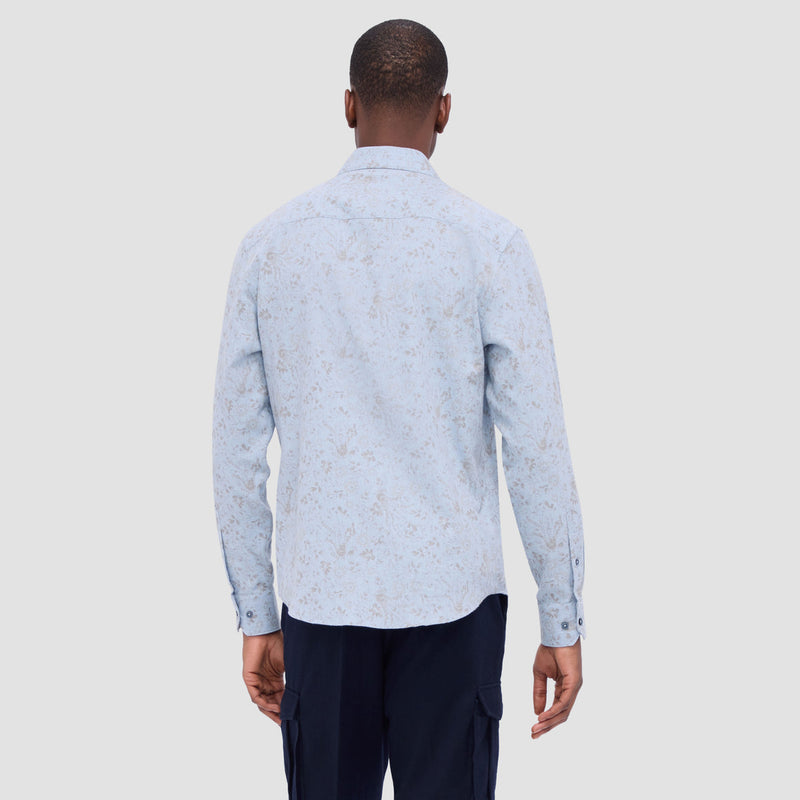 Bugatchi - AXEL Abstract Floral Shirt - Dusty Blue