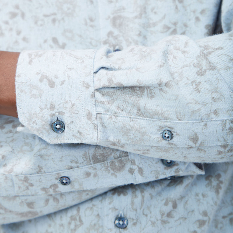 Bugatchi - AXEL Abstract Floral Shirt - Dusty Blue