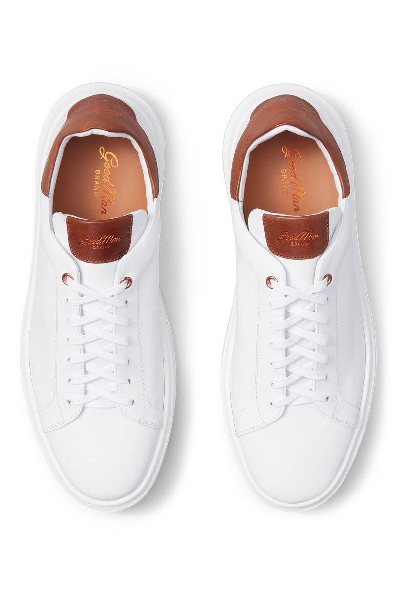 Good Man Brand - Legend London II Modern Ultralight Sneaker - WHITE/DARK VACHETTA