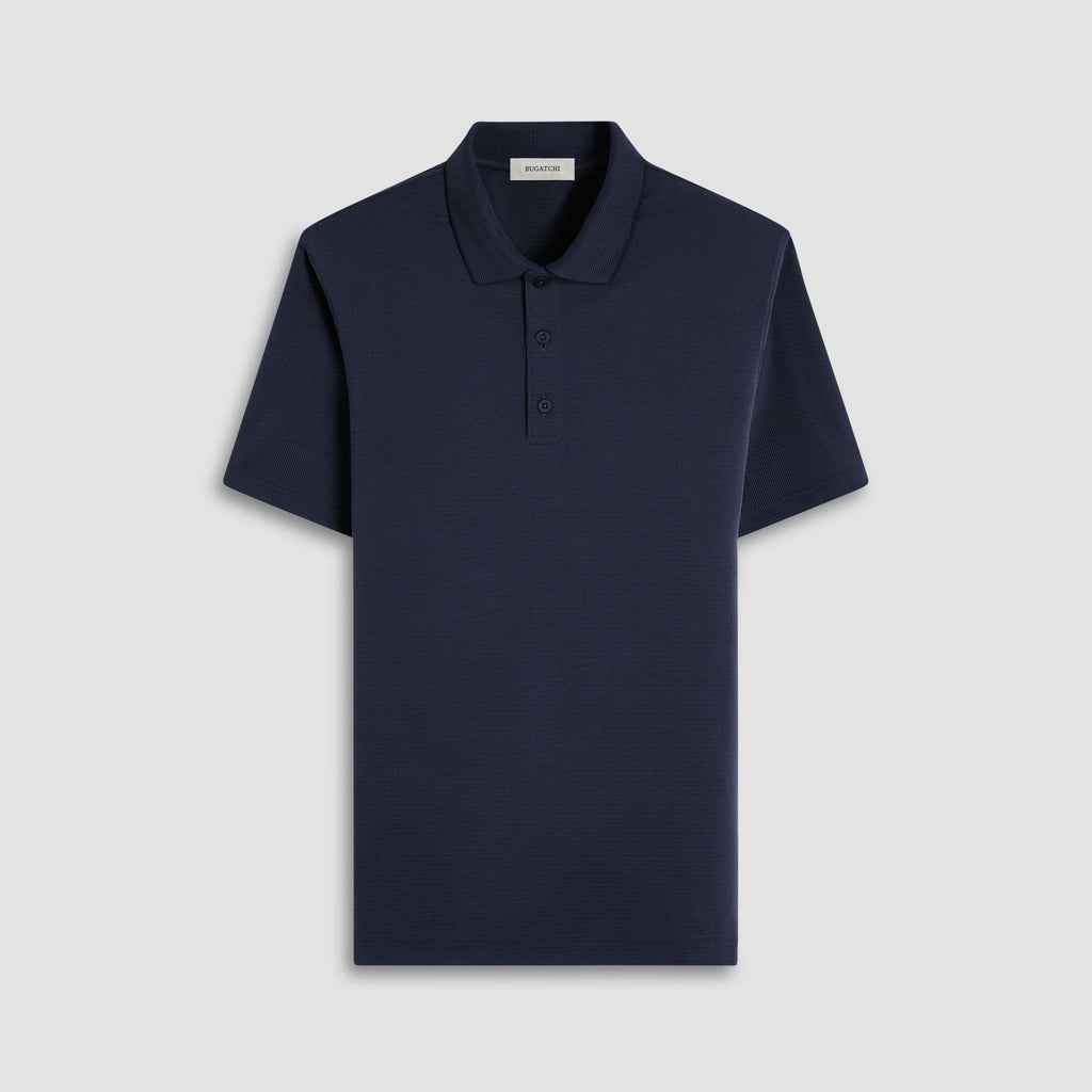 Bugatchi Oscar Short-Sleeved Polo Shirt - Black