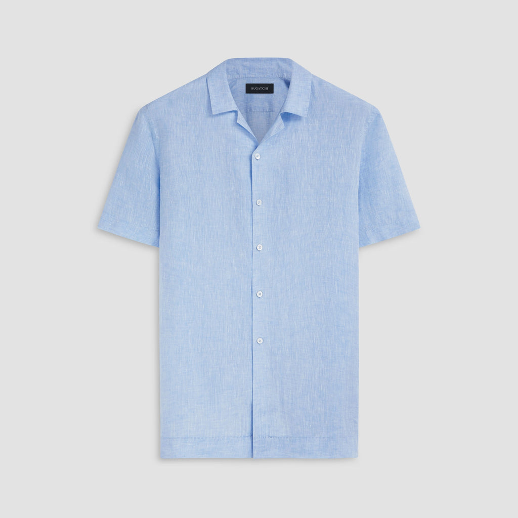 Bugatchi - Short Sleeve Solid Linen - Sky