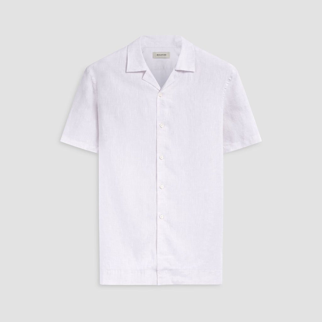 Bugatchi - Short Sleeve Solid Linen - White