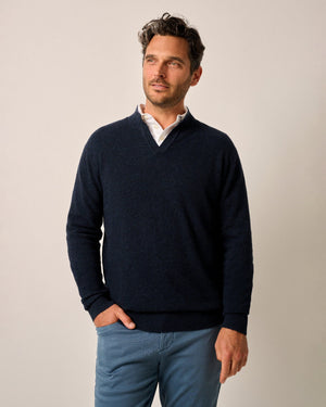 Johnnie - O - Esteban Johnny Collar Sweater - Navy