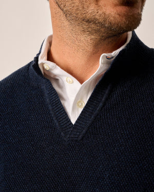 Johnnie - O - Esteban Johnny Collar Sweater - Navy