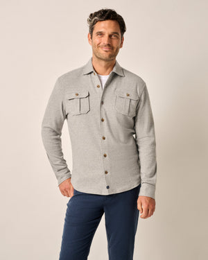 Johnnie - O - Brayden Stretch Flannel Lodge Shirt - Light Grey