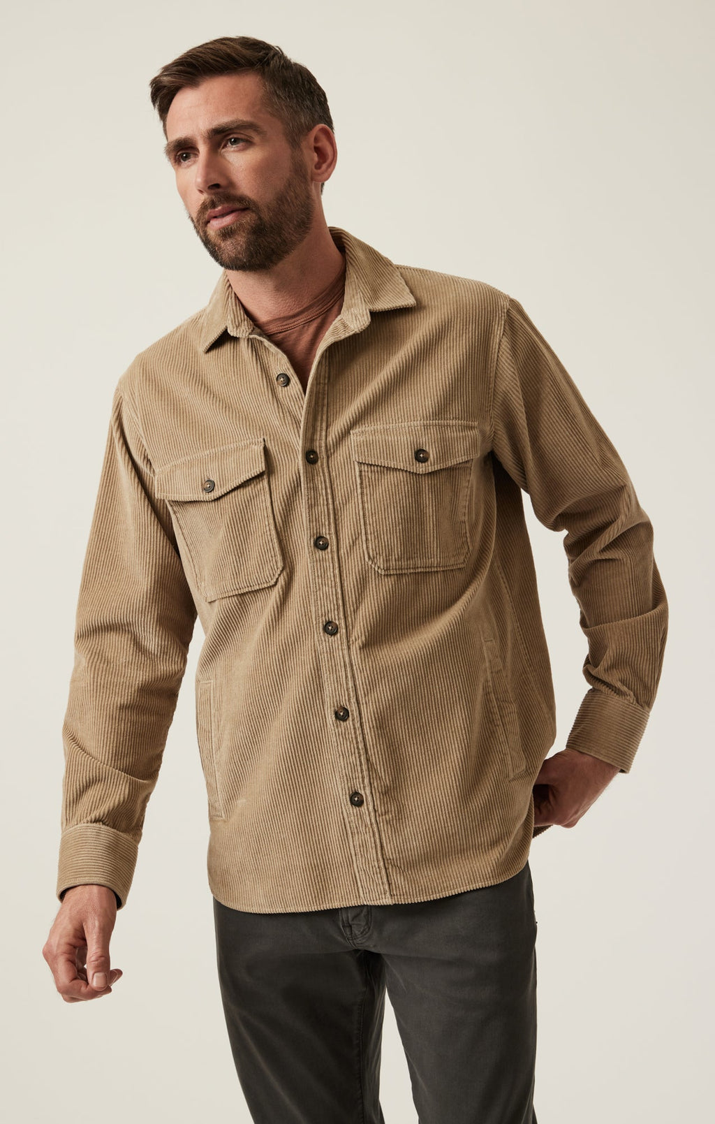 34 Heritage -  Corduroy Overshirt - Aluminum