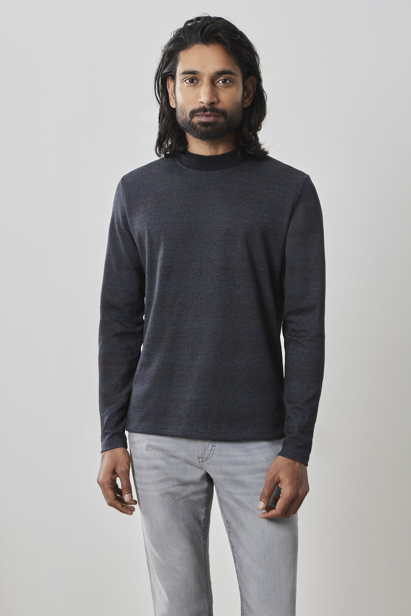 Robert Barakett - Walcove Long-Sleeve High Crew - Navy