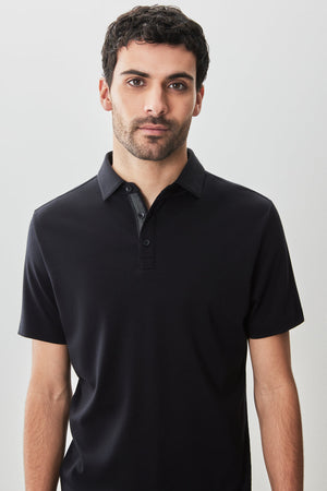 Robert Barakett - Herringbone Polo - Black - SS25