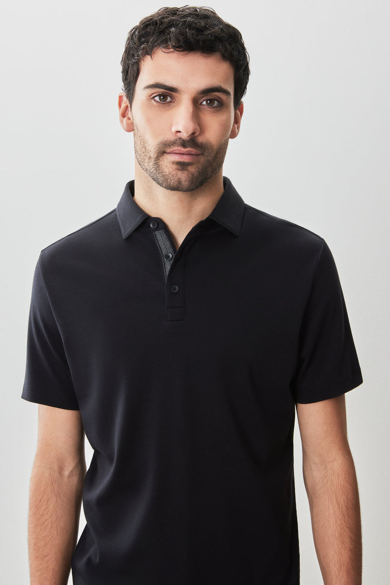 Robert Barakett - Herringbone Polo - Black - SS25