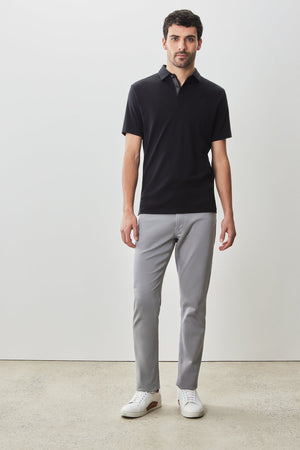 Robert Barakett - Herringbone Polo - Black - SS25