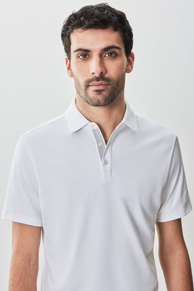 Robert Barakett - Herringbone Polo - White - SS25