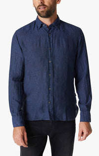 34 Heritage - Dress Shirt - Linen Indigo